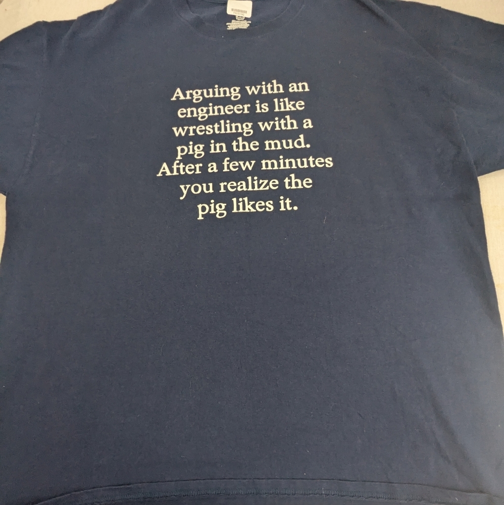 Arguing With An Engineer..Humor Funny Gift Blue Tee Shirt 2xl View 2